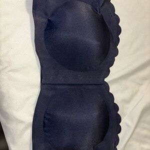 Navy Blue Scalloped Bra